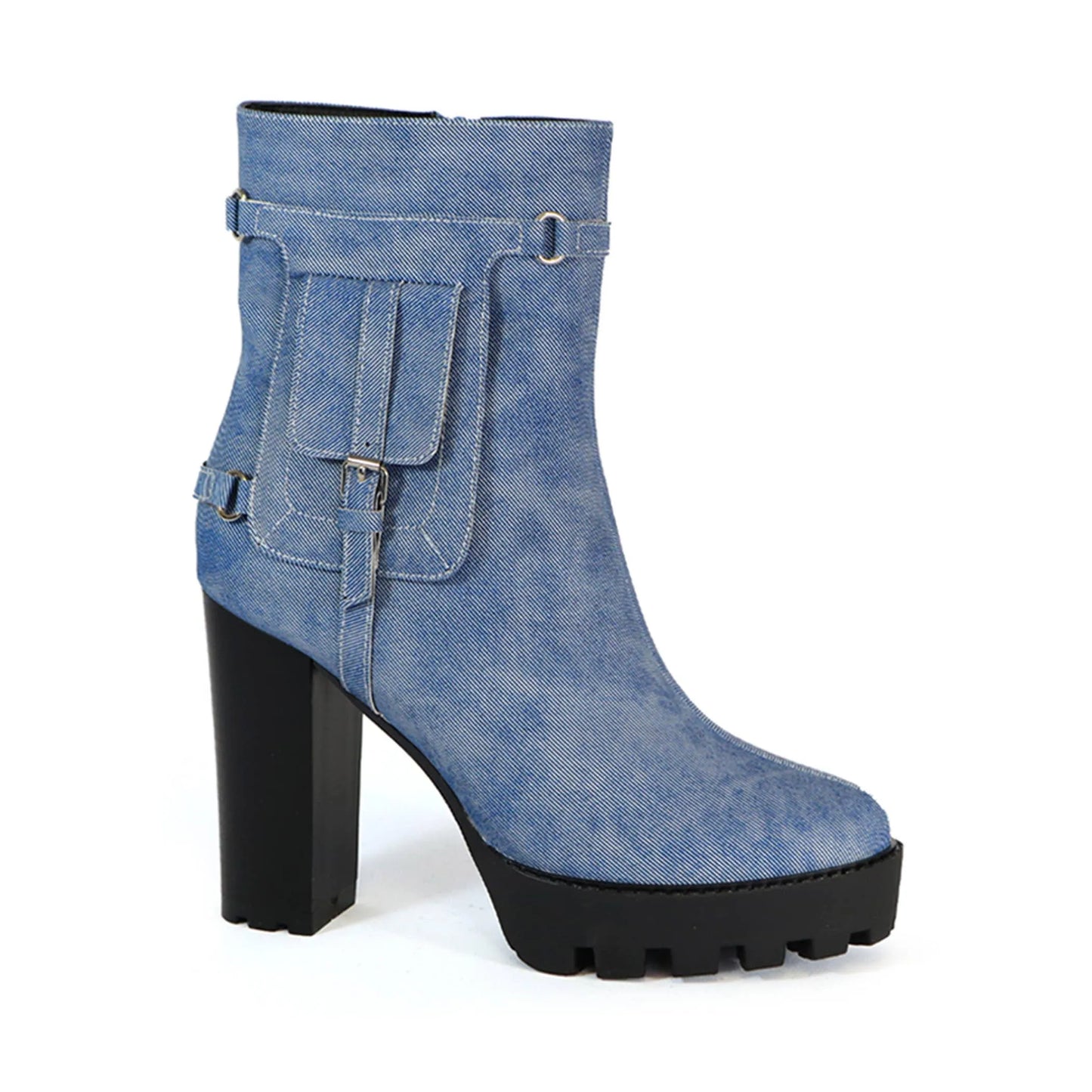 Yoki Womens side pocket western hiker booties